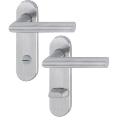 Conjunto de Manijas para Puertas Interiores Hoppe E1400Z/353K - Acero Inoxidable, Oval, 40-45mm Conjunto de Manijas para Puertas Interiores Hoppe E1400Z/353K - Acero Inoxidable, Oval, 40-45mm