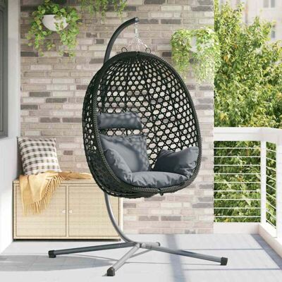 Vidaxl - Silla Huevo Colgante Antracita Polirattan Vidaxl - Silla Huevo Colgante Antracita Polirattan