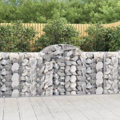 vidaXL Cesta de gaviones arqueada - 14 pzs, 200x50x100/120 cm - Decoración de jardín vidaXL Cesta de gaviones arqueada - 14 pzs, 200x50x100/120 cm - Decoración de jardín