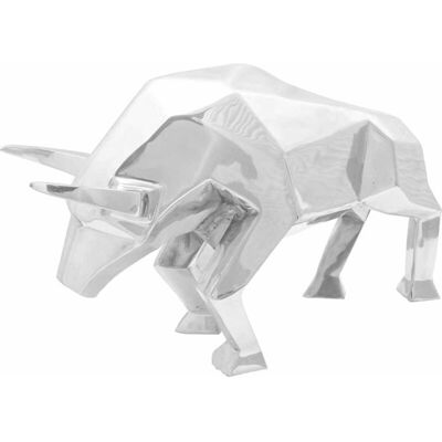 vidaXL Escultura de Toro de Aluminio Plata - Decoración Art Nouveau vidaXL Escultura de Toro de Aluminio Plata - Decoración Art Nouveau