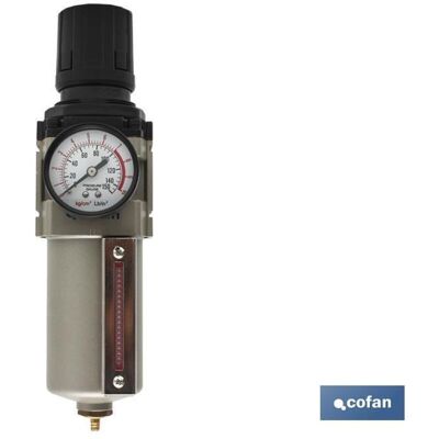 Filtro Aire Con Regulador 3/8 , Regulador Decantador De Instalaciones Neumáticas. Varias Posibilidades Según Consumo U Caudal De Aire Comprimido. Hecho De Material Polimérico - Cofan Filtro Aire Con Regulador 3/8 , Regulador Decantador De Instalaciones Neumáticas. Varias Posibilidades Según Consumo U Caudal De Aire Comprimido. Hecho De Material Polimérico - Cofan