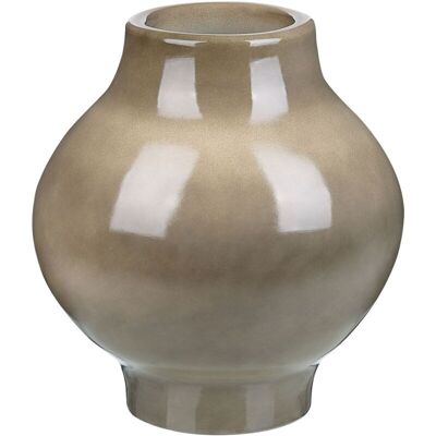 Beliani Taupe Jarrón de cerámica hecho a mano - 31 cm - Jarrón Beliani Taupe Jarrón de cerámica hecho a mano - 31 cm - Jarrón