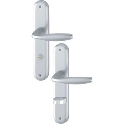 HOPPE Juego de escudo largo NY 1810/273P aluminio F1 - Juego de manillas interiores HOPPE Juego de escudo largo NY 1810/273P aluminio F1 - Juego de manillas interiores