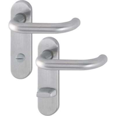 Juego de manijas de puerta Hoppe E138Z/353K en acero inoxidable - Acabado mate Juego de manijas de puerta Hoppe E138Z/353K en acero inoxidable - Acabado mate
