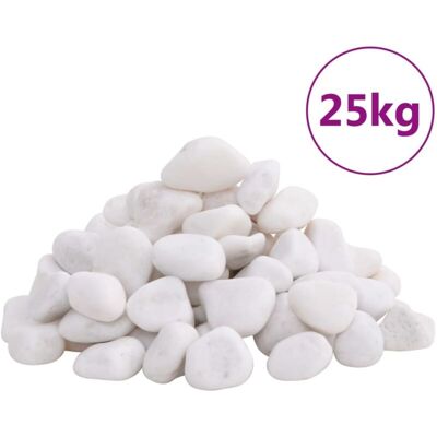Guijarros Pulidos Blancos vidaXL - Piedras Decorativas de Jardín 25kg Guijarros Pulidos Blancos vidaXL - Piedras Decorativas de Jardín 25kg