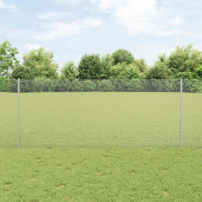 Valla de Acero Galvanizado con 22 Postes en U - 1x25 m vidaXL Valla de Acero Galvanizado con 22 Postes en U - 1x25 m vidaXL