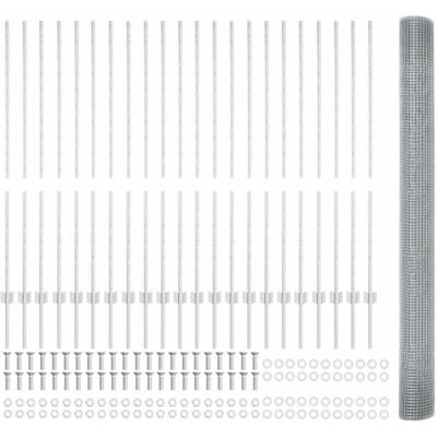 Valla de Alambre Soldado con 44 postes Plateados 1.4x50 m de acero vidaXL - Cerca Valla de Alambre Soldado con 44 postes Plateados 1.4x50 m de acero vidaXL - Cerca