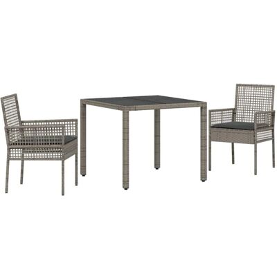 Conjunto de comedor de jardín VIDAXL - Gris moderno, estructura en acero, 2 asientos Conjunto de comedor de jardín VIDAXL - Gris moderno, estructura en acero, 2 asientos