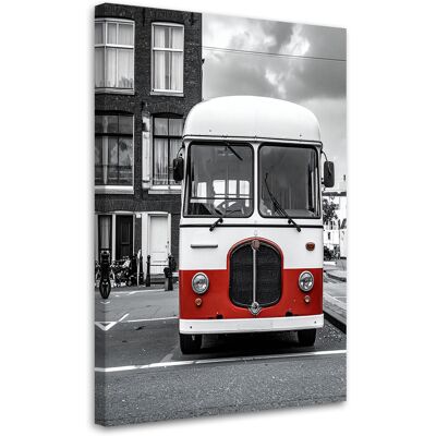 FEEBY Cuadro Sobre Lienzo, Autobús Retro Blanco Aparcado En Una Calle De La Habana Cuba, 70x100 FEEBY Cuadro Sobre Lienzo, Autobús Retro Blanco Aparcado En Una Calle De La Habana Cuba, 70x100