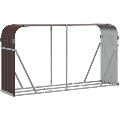 HELLOSHOP26 Leñero 180 X 45 X 100 Cm Acero Galvanizado Marrón 020043764 HELLOSHOP26 Leñero 180 X 45 X 100 Cm Acero Galvanizado Marrón 020043764