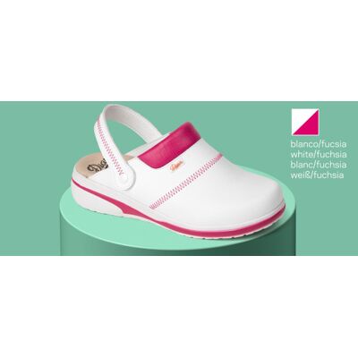 Zueco Acolchado En Empeine Anatómico Con Plantilla De Microfibra Técnica Dian Mar 41 Blanco/fucsia Zueco Acolchado En Empeine Anatómico Con Plantilla De Microfibra Técnica Dian Mar 41 Blanco/fucsia