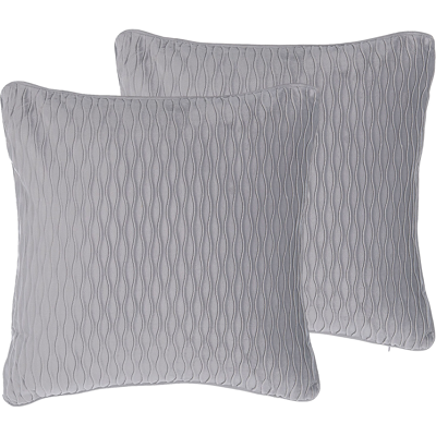 Beliani Juego de 2 Cojines Grises en Relieve - Cojines Beliani Juego de 2 Cojines Grises en Relieve - Cojines