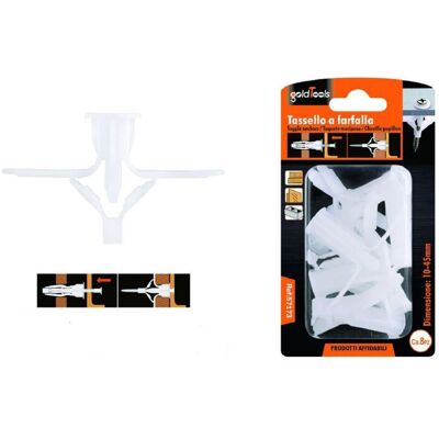 TRADE SHOP TRAESIO Trade Shop - Set 8 Pezzi Tasselli Tassello A Farfalla Espansione A Molla 10-45 Mm Viti 57173 - TRADE SHOP TRAESIO Trade Shop - Set 8 Pezzi Tasselli Tassello A Farfalla Espansione A Molla 10-45 Mm Viti 57173 -