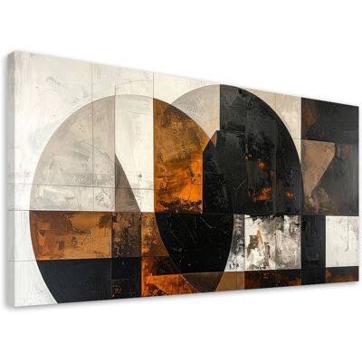 FEEBY Impresión De Imagen, Abstracción Con Formas Circulares Marrón Y Gris, 120x60 FEEBY Impresión De Imagen, Abstracción Con Formas Circulares Marrón Y Gris, 120x60
