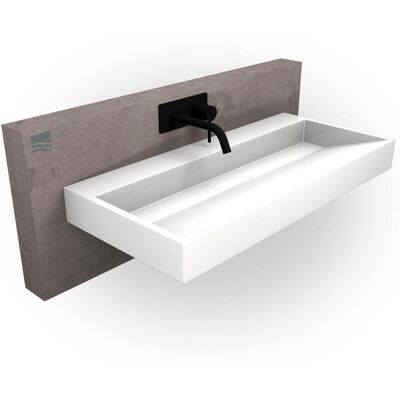 Bernstein Modelo BS6001 Lavabo de Mármol Fundido Blanco - 120cm Bernstein Modelo BS6001 Lavabo de Mármol Fundido Blanco - 120cm