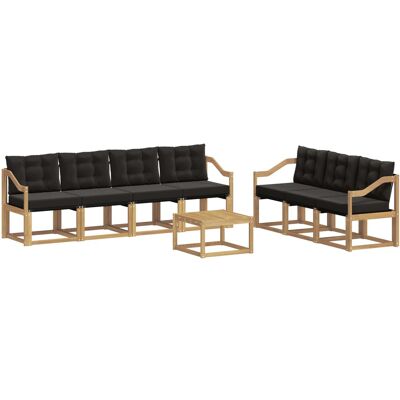 Conjunto De Sofás De Exterior 8 Uds. Blanco Y Negro Vidaxl Conjunto De Sofás De Exterior 8 Uds. Blanco Y Negro Vidaxl