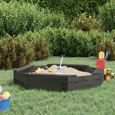 vidaXL Casita de arena octogonal de pino con asientos - Juguete infantil para exterior vidaXL Casita de arena octogonal de pino con asientos - Juguete infantil para exterior