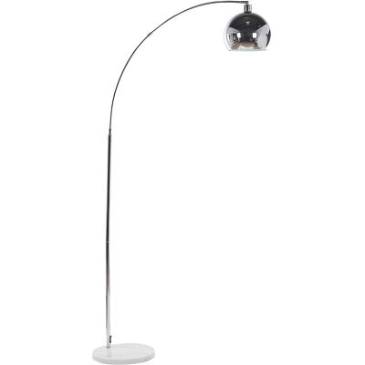 BELIANI Lámpara De Pie De Metal Plateado Brillante Pantalla Redonda 210 Cm Ajustable Moderno Sala De Estar Paroo BELIANI Lámpara De Pie De Metal Plateado Brillante Pantalla Redonda 210 Cm Ajustable Moderno Sala De Estar Paroo