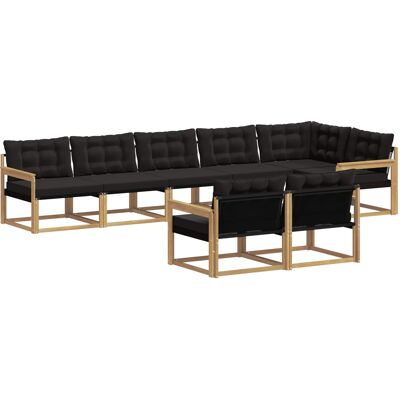 Conjunto De Sofás De Exterior 8 Uds. Blanco Y Negro Vidaxl Conjunto De Sofás De Exterior 8 Uds. Blanco Y Negro Vidaxl