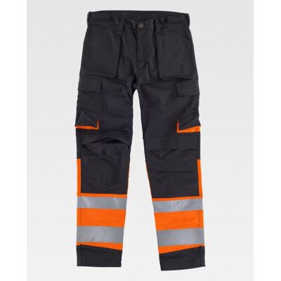 Pantalón Combinado De Triple Costura Con Cintas Reflectantes Workteam C2918 42 Negro+naranja A.v. Pantalón Combinado De Triple Costura Con Cintas Reflectantes Workteam C2918 42 Negro+naranja A.v.