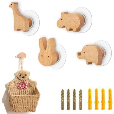 SANS MARQUE Ganchos Decorativos De Madera Para Pared, 4 Piezas, Diseño De Animales Nórdicos, Ganchos Multifuncionales Para Ropa, Toallas Y Accesorios, Prácticos Y Encantadores Organizadores De Pared. SANS MARQUE Ganchos Decorativos De Madera Para Pared, 4 Piezas, Diseño De Animales Nórdicos, Ganchos Multifuncionales Para Ropa, Toallas Y Accesorios, Prácticos Y Encantadores Organizadores De Pared.