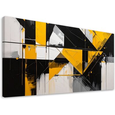 FEEBY Impresión De Imagen, Formas Geométricas Abstracción Amarillo, 120x60 FEEBY Impresión De Imagen, Formas Geométricas Abstracción Amarillo, 120x60