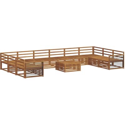 Juegos De Sofás 11 Uds. Natural Madera De Acacia Sólida Vidaxl Juegos De Sofás 11 Uds. Natural Madera De Acacia Sólida Vidaxl