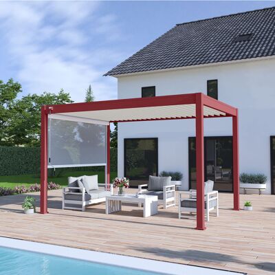 Pérgola Bioclimática Autoportante Ombrea Vs 3x4m - Rojo/blanco Pérgola Bioclimática Autoportante Ombrea Vs 3x4m - Rojo/blanco