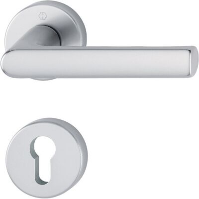 Conjunto de manijas de puerta de aluminio Hoppe - Plateado - 1700/42KB/42KBS Conjunto de manijas de puerta de aluminio Hoppe - Plateado - 1700/42KB/42KBS