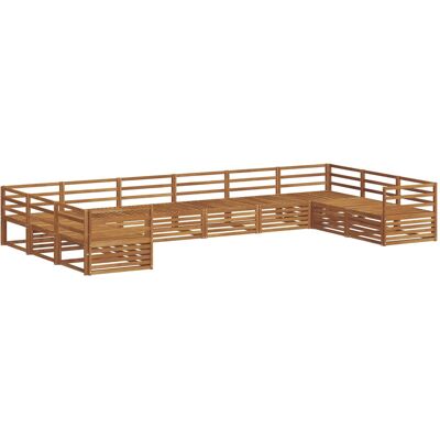 Juegos De Sofás 11 Uds. Natural Madera De Acacia Sólida Vidaxl Juegos De Sofás 11 Uds. Natural Madera De Acacia Sólida Vidaxl