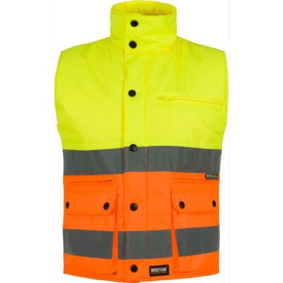 Chaleco Fluor De Cuello Alto Alargado Workteam S4063 En Tejido Oxford Xxl Amarillo A.v.+ Naranja A.v. Chaleco Fluor De Cuello Alto Alargado Workteam S4063 En Tejido Oxford Xxl Amarillo A.v.+ Naranja A.v.