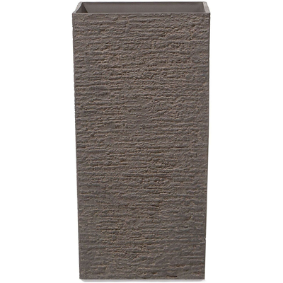 BELIANI Maceta De Piedra Marrón Alta 35 X 35 X 70 Cm Para Interior Y Exterior Gaza BELIANI Maceta De Piedra Marrón Alta 35 X 35 X 70 Cm Para Interior Y Exterior Gaza