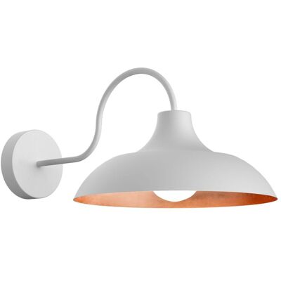 Lumicom Parigina Lámpara de Pared - E27, 42W, Metal, Blanco/Cobre Lumicom Parigina Lámpara de Pared - E27, 42W, Metal, Blanco/Cobre