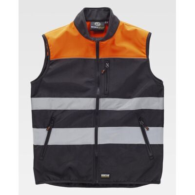Chaleco Workshell Corta Vientos Con Cintas Reflectantes Workteam C2921 Chaleco Workshell Corta Vientos Con Cintas Reflectantes Workteam C2921