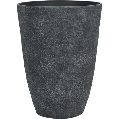 BELIANI Maceta Alta De Piedra Para Jardín Para Interior Y Exterior 43 X 60 Cm Negro Camia BELIANI Maceta Alta De Piedra Para Jardín Para Interior Y Exterior 43 X 60 Cm Negro Camia
