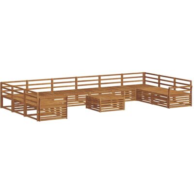 Juegos De Sofás 11 Uds. Natural Madera De Acacia Sólida Vidaxl Juegos De Sofás 11 Uds. Natural Madera De Acacia Sólida Vidaxl