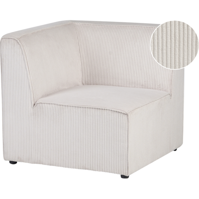 BELIANI Módulo Esquinero De Pana Blanco Crema Rinconera 1 Plaza Moderno Lemvig BELIANI Módulo Esquinero De Pana Blanco Crema Rinconera 1 Plaza Moderno Lemvig