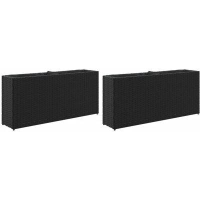 HELLOSHOP26 Juego De 2 Macetas Decorativas De 90 X 20 X 40 Cm En Resina Tejida Negra 020055520 HELLOSHOP26 Juego De 2 Macetas Decorativas De 90 X 20 X 40 Cm En Resina Tejida Negra 020055520