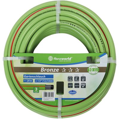Manguera de jardín Floraworld Bronze - 25 m, 19 mm, Tejido cruzado, 3 capas, Resistente a UV Manguera de jardín Floraworld Bronze - 25 m, 19 mm, Tejido cruzado, 3 capas, Resistente a UV