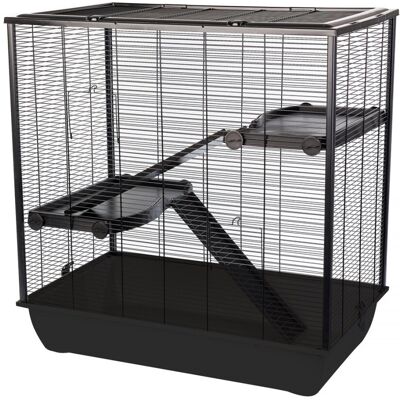 INTERZOO Frodo + Jaula de Plástico para Roedores - 78cm, Gris Cálido, Fácil de Limpiar INTERZOO Frodo + Jaula de Plástico para Roedores - 78cm, Gris Cálido, Fácil de Limpiar