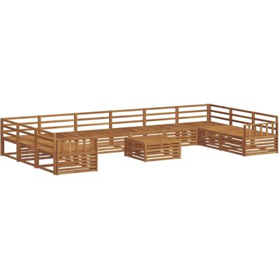 Juegos De Sofás 11 Uds. Natural Madera De Acacia Sólida Vidaxl Juegos De Sofás 11 Uds. Natural Madera De Acacia Sólida Vidaxl