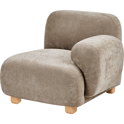 BELIANI Módulo Esquinero Izquierdo De Tela Asiento 1 Plaza Patas De Madera Repelente Al Agua Moderno Beige Amli BELIANI Módulo Esquinero Izquierdo De Tela Asiento 1 Plaza Patas De Madera Repelente Al Agua Moderno Beige Amli