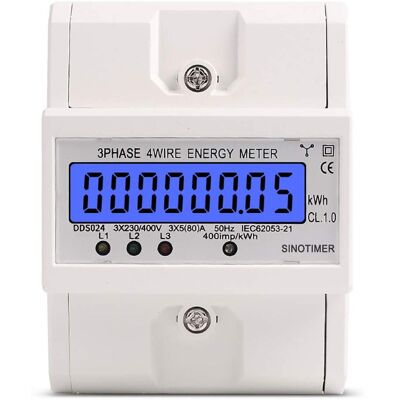 OEM Medidor De Energía, Medidor Electrónico Digital Lcd De Kwh Para Montaje En Carril Din, Trifásico, 4 Hilos, 80 A OEM Medidor De Energía, Medidor Electrónico Digital Lcd De Kwh Para Montaje En Carril Din, Trifásico, 4 Hilos, 80 A