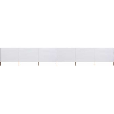 vidaXL Pantalla de Viento 6 Paneles Tela 800x120 cm Blanco Arena vidaXL Pantalla de Viento 6 Paneles Tela 800x120 cm Blanco Arena