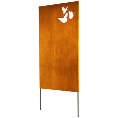 Home Deluxe - Cerca de privacidad de acero oxidado Butterfly - Decoración de jardín - Hecho en Alemania Home Deluxe - Cerca de privacidad de acero oxidado Butterfly - Decoración de jardín - Hecho en Alemania