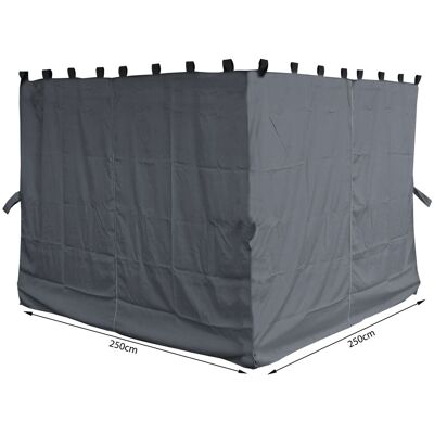 QUICK-STAR 4 Seitenteile Für Pavillon Nizza 3x3m Seitenwand Grau Ral 7012 QUICK-STAR 4 Seitenteile Für Pavillon Nizza 3x3m Seitenwand Grau Ral 7012