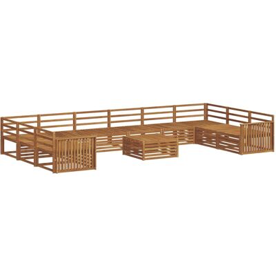 Juegos De Sofás 11 Uds. Natural Madera De Acacia Sólida Vidaxl Juegos De Sofás 11 Uds. Natural Madera De Acacia Sólida Vidaxl