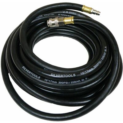 Manguera Neumática Power 20m - 10x17mm Caucho - Con Conectores - Uso Profesional Manguera Neumática Power 20m - 10x17mm Caucho - Con Conectores - Uso Profesional