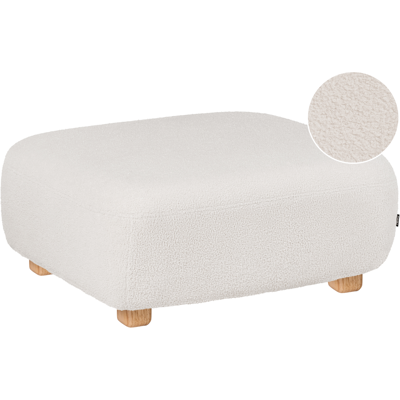 BELIANI Otomana De Bouclé Asiento Reposapiés Rectangular Patas De Madera Moderno Blanco Crema Amli BELIANI Otomana De Bouclé Asiento Reposapiés Rectangular Patas De Madera Moderno Blanco Crema Amli