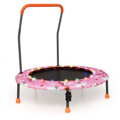 HELLOSHOP26 Mini Trampolín Para Niños 92 X 92 Cm Con Luz Led Y Mango Extraíble Ambiente Lúdico Plástico Rosa 200020886 HELLOSHOP26 Mini Trampolín Para Niños 92 X 92 Cm Con Luz Led Y Mango Extraíble Ambiente Lúdico Plástico Rosa 200020886